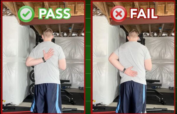 hand behind back internal rotation chicken wing reach