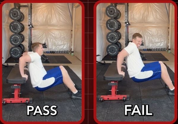 bench depth tolerance test shoulders