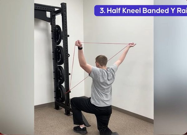 half kneeling banded y raise